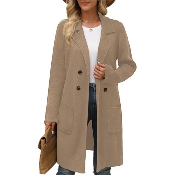 Long Cardigan Sweaters for Women Brown - Picture 1 of 5